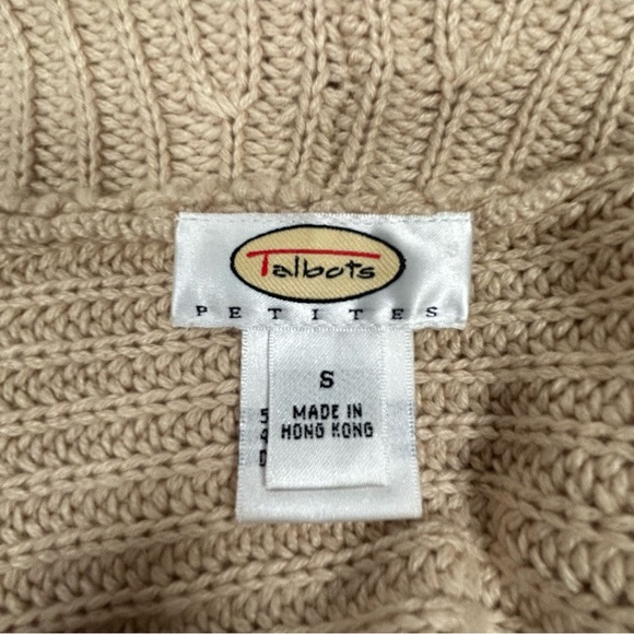 Talbots Tan Women's Cashmere Silk Open-Front Sweater - Picture 4 of 7